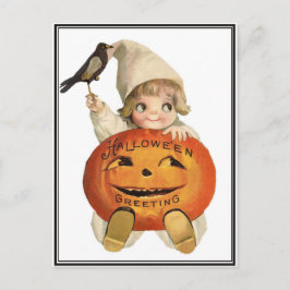 ヴィンテージトドラーとRaven & Pumpkinハロウィーン ポストカード