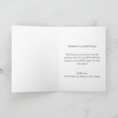 ヴィンテージトナカイとクリスマスツリーズホリデーカード カード (内部)