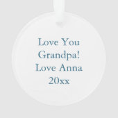 ヴィンテージトナカイとクリスマスライトのパーソナライズ オーナメント (裏面)