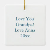 ヴィンテージトナカイとクリスマスライトのパーソナライズ セラミックオーナメント (裏面)