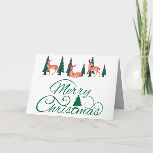 ヴィンテージトナカイとサンタハスホリデーカード 招待状 (正面)