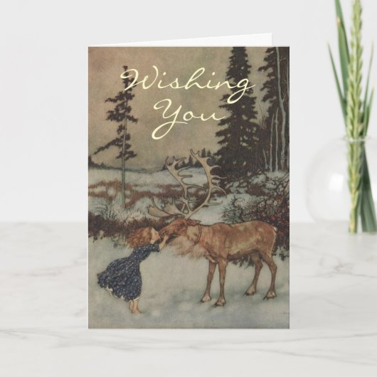 ヴィンテージトナカイのクリスマスカード シーズンカード (正面)