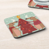 ヴィンテージトナカイのクリスマス コースター (左側)