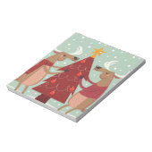 ヴィンテージトナカイのクリスマス ノートパッド (回転)