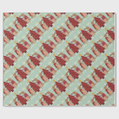 ヴィンテージトナカイのクリスマス ラッピングペーパー (フラット)