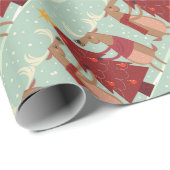 ヴィンテージトナカイのクリスマス ラッピングペーパー (ロールコーナー)