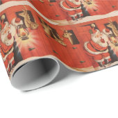 ヴィンテージトナカイのタイルパーティーラップ ラッピングペーパー (ロールコーナー)