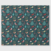 ヴィンテージトナカイのメリークリスマスギフトラップ ラッピングペーパー (フラット)