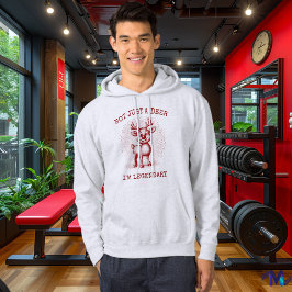 ヴィンテージトナカイフード付きスウェットシャツ-レトロハーフトーンブルゴーニュ パーカ