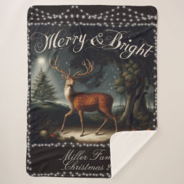 ヴィンテージトナカイメリーと明るいクリスマス シェルパブランケット