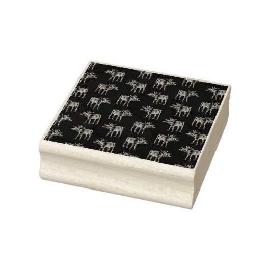 ヴィンテージトナカイ模様クリスマス&アニマルズブラック ラバースタンプ (スタンプ)