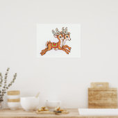 ヴィンテージトナカイ/かわいい ポスター (キッチン)