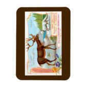 ヴィンテージトナカイ(トナカイ)と北極キツネ マグネット (縦)