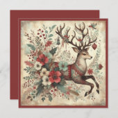 ヴィンテージトナカイ・メリークリスマス シーズンカード (正面/裏面)