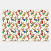 ヴィンテージトナカイ ラッピングペーパーシート (正面)