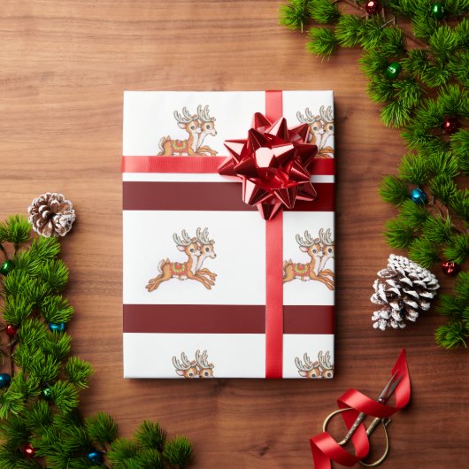 ヴィンテージトナカイ ラッピングペーパー (クリスマスギフト)
