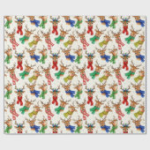 ヴィンテージトナカイ ラッピングペーパー (フラット)