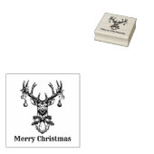 ヴィンテージトナカイ〔雄ジカの〕枝角メリークリスマス ラバースタンプ (押印)
