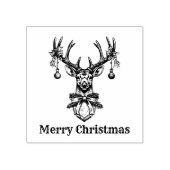 ヴィンテージトナカイ〔雄ジカの〕枝角メリークリスマス ラバースタンプ (インプリント)