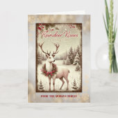 ヴィンテージトナディアウィンターフォレスト金ゴールドホリデーカード シーズンカード (正面)