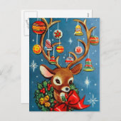 ヴィンテージトナリーレトロホリデークリスマスハガキ シーズンポストカード (正面/裏面)