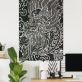 ヴィンテージトバル日本のドラゴン ポスター (ホームオフィス)