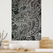 ヴィンテージトバル日本のドラゴン ポスター (キッチン)