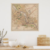 ヴィンテージトビリシ・ジョージアの地図(1878年) ポスター (キッチン)