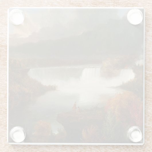 ヴィンテージトマス・コール遠く離れたナイアガラ滝 ガラスコースター (裏面)