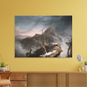 ヴィンテージトマス・コール・ア・スノースクオール キャンバスプリント (インサイチュ (リビング))