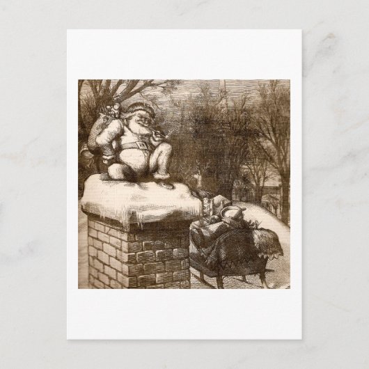 ヴィンテージトマス・ナッシュハーパーの週間1865サンタ シーズンポストカード (正面)