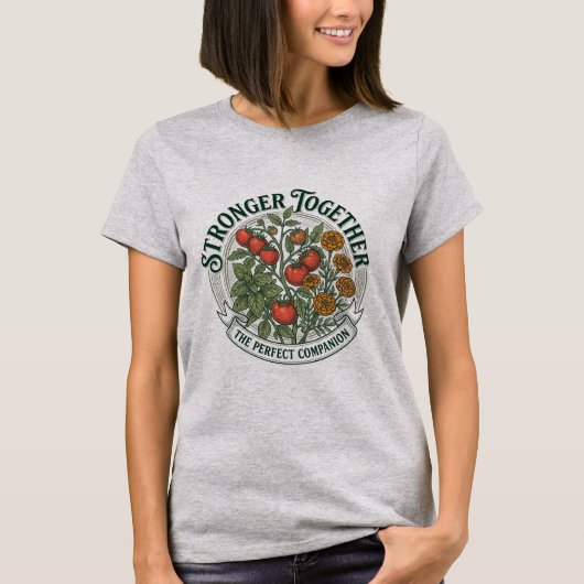 ヴィンテージトマトとバジルのバッジ Tシャツ (正面)