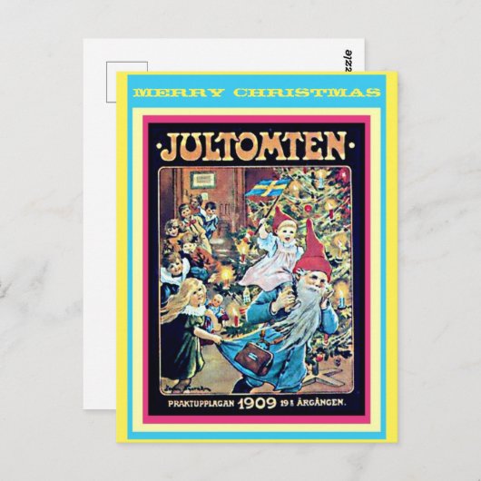 ヴィンテージトムテン、スウェーデンの父クリスマス ポストカード (正面/裏面)