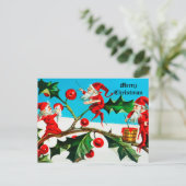 ヴィンテージトメットまたはクリスマス小妖精や小人絵画ズベリー ポストカード (スタンド正面)