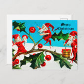 ヴィンテージトメットまたはクリスマス小妖精や小人絵画ズベリー ポストカード (正面/裏面)