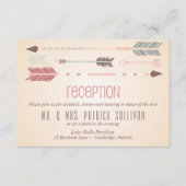 ヴィンテージトライバルアローズウェディングレセプションカード エンクロージャーカード (正面)