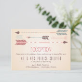 ヴィンテージトライバルアローズウェディングレセプションカード エンクロージャーカード (スタンド正面)