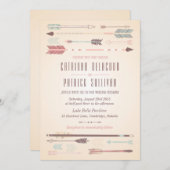 ヴィンテージトライバルアローズボヘミアン結婚式招待状 招待状 (正面/裏面)