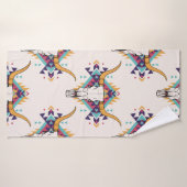 ヴィンテージトライバルシームレスパターンとブルスカルと バスタオル (バスタオル)