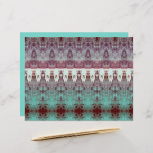 ヴィンテージトライバルパターンティール(緑がかった色)牛スカル国