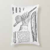 ヴィンテージトラウト魚釣りアドサーカ1890年代 アクセントクッション (正面(垂直))