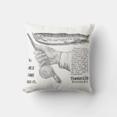 ヴィンテージトラウト魚釣りアドサーカ1890年代 クッション (正面)