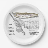 ヴィンテージトラウト魚釣りアドサーカ1890年代 ペーパープレート (正面)
