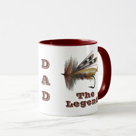 ヴィンテージトラウフライレジェンダリーフィッシャーマンパパ ツートーンマグカップ (正面右)