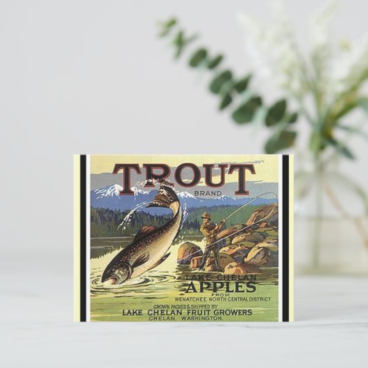 ヴィンテージトラウブランドフライ漁師りんごのポストカード ポストカード (スタンド正面)