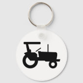 ヴィンテージトラクタシルエットファーム機器アイコン キーホルダー (正面)