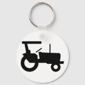 ヴィンテージトラクタシルエットファーム機器アイコン キーホルダー (裏面)