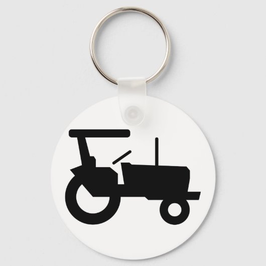 ヴィンテージトラクタシルエットファーム機器アイコン キーホルダー (裏面)