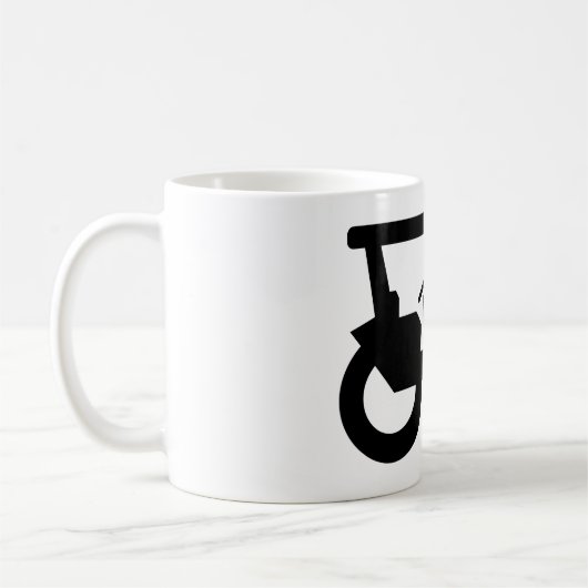 ヴィンテージトラクタシルエットファーム機器アイコン コーヒーマグカップ (左)