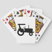 ヴィンテージトラクタシルエットファーム機器アイコン トランプ (裏面)